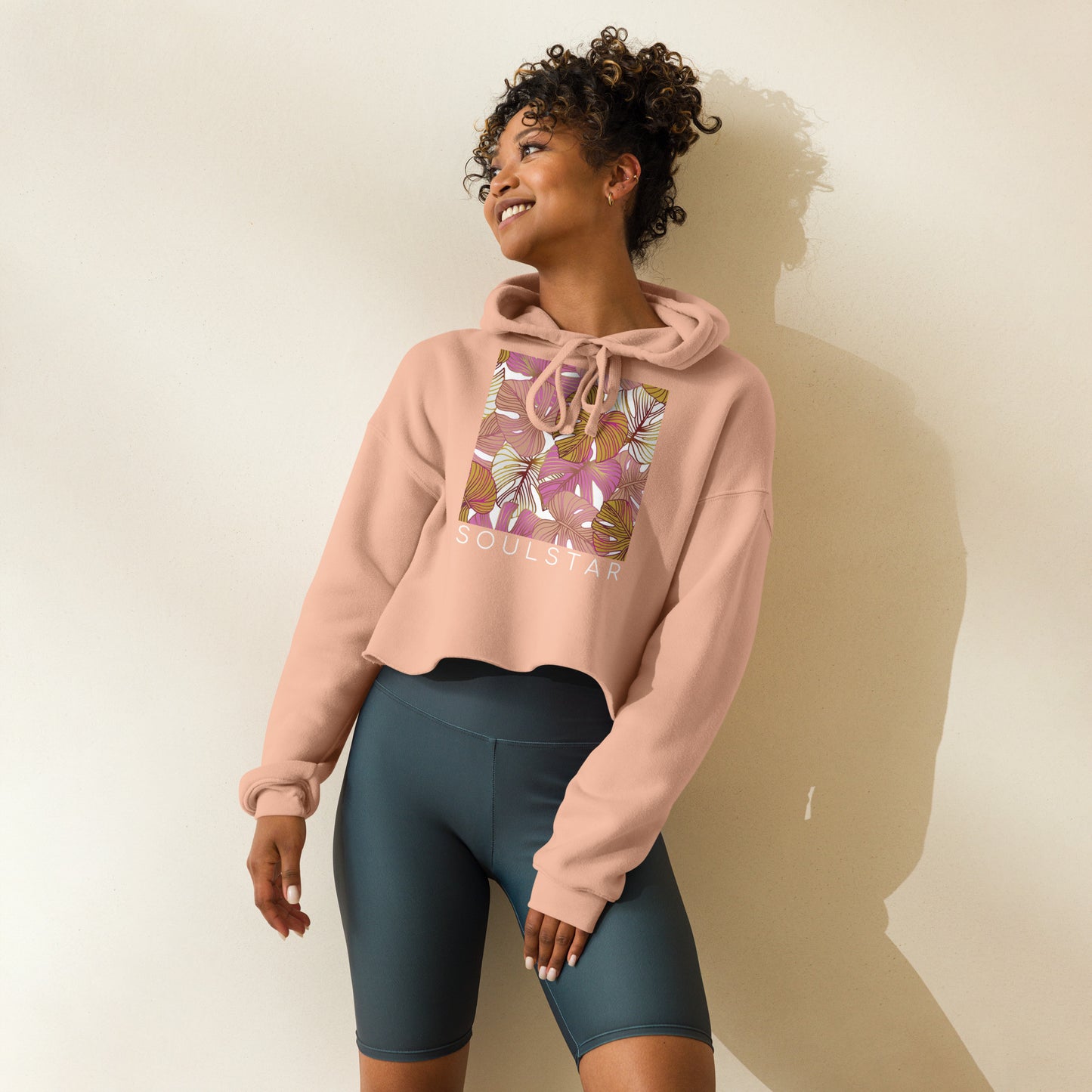 Luxe Soulstar Golden Leaves Cropped Hoodie