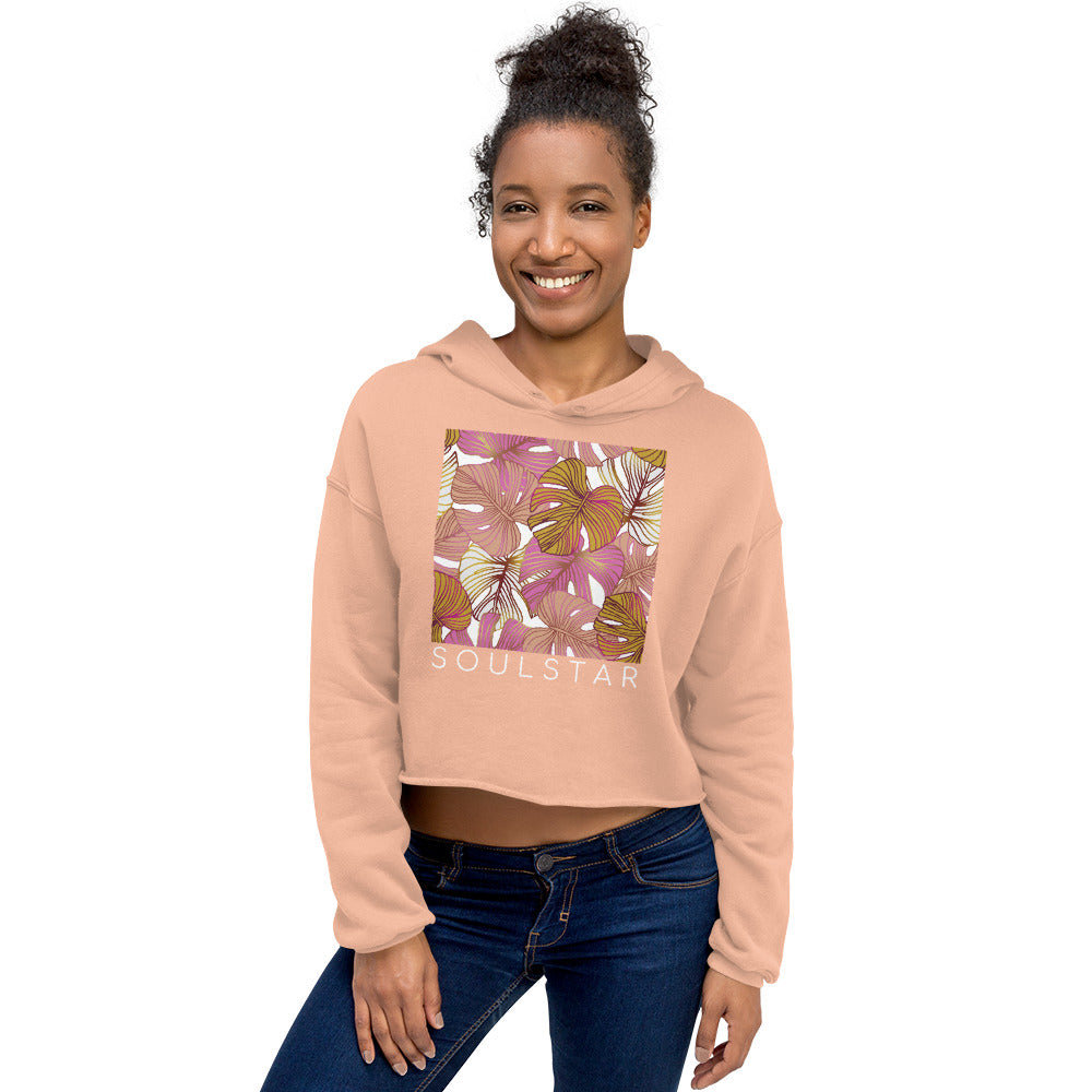 Luxe Soulstar Golden Leaves Cropped Hoodie