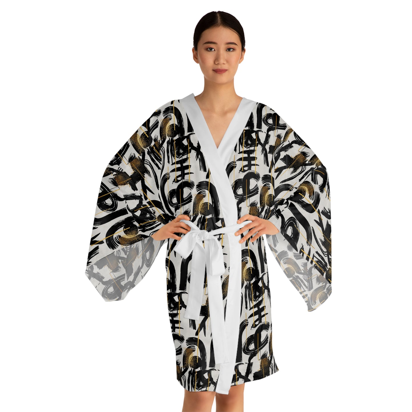 Luxe Soulstar Abstract Kimono Robe