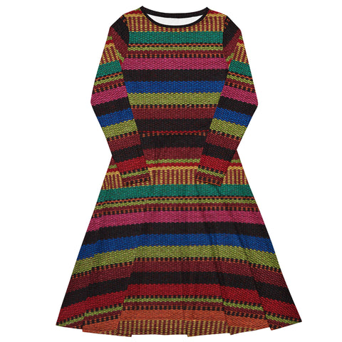 Luxe Soulstar African Stripes Midi Dress