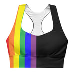 Rainbow Stripes Longline Sports Bra