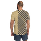 Tan Plaid Men's Athletic T-shirt