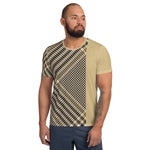 Tan Plaid Men's Athletic T-shirt