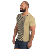 Tan Plaid Men's Athletic T-shirt