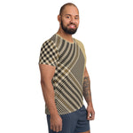 Tan Plaid Men's Athletic T-shirt