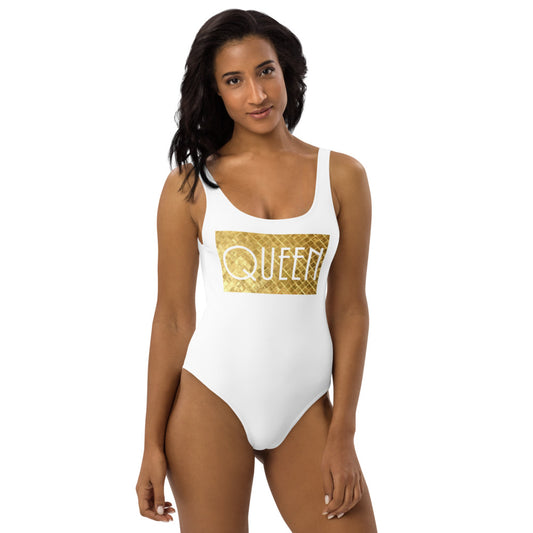 Queen White Gold One-Piece Swimsuit