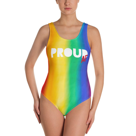 Proud AF Rainbow One-Piece Swimsuit
