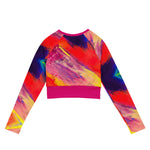 Luxe Soulstar Painted Recycled Long-Sleeve Crop Top