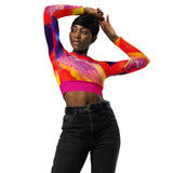 Luxe Soulstar Painted Recycled Long-Sleeve Crop Top