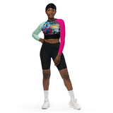 Soulstar 1984 Colorblock Graffiti Long-sleeve Crop Top