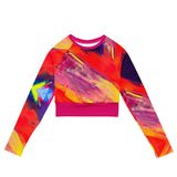 Luxe Soulstar Painted Recycled Long-Sleeve Crop Top