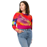 Luxe Soulstar Painted Recycled Long-Sleeve Crop Top