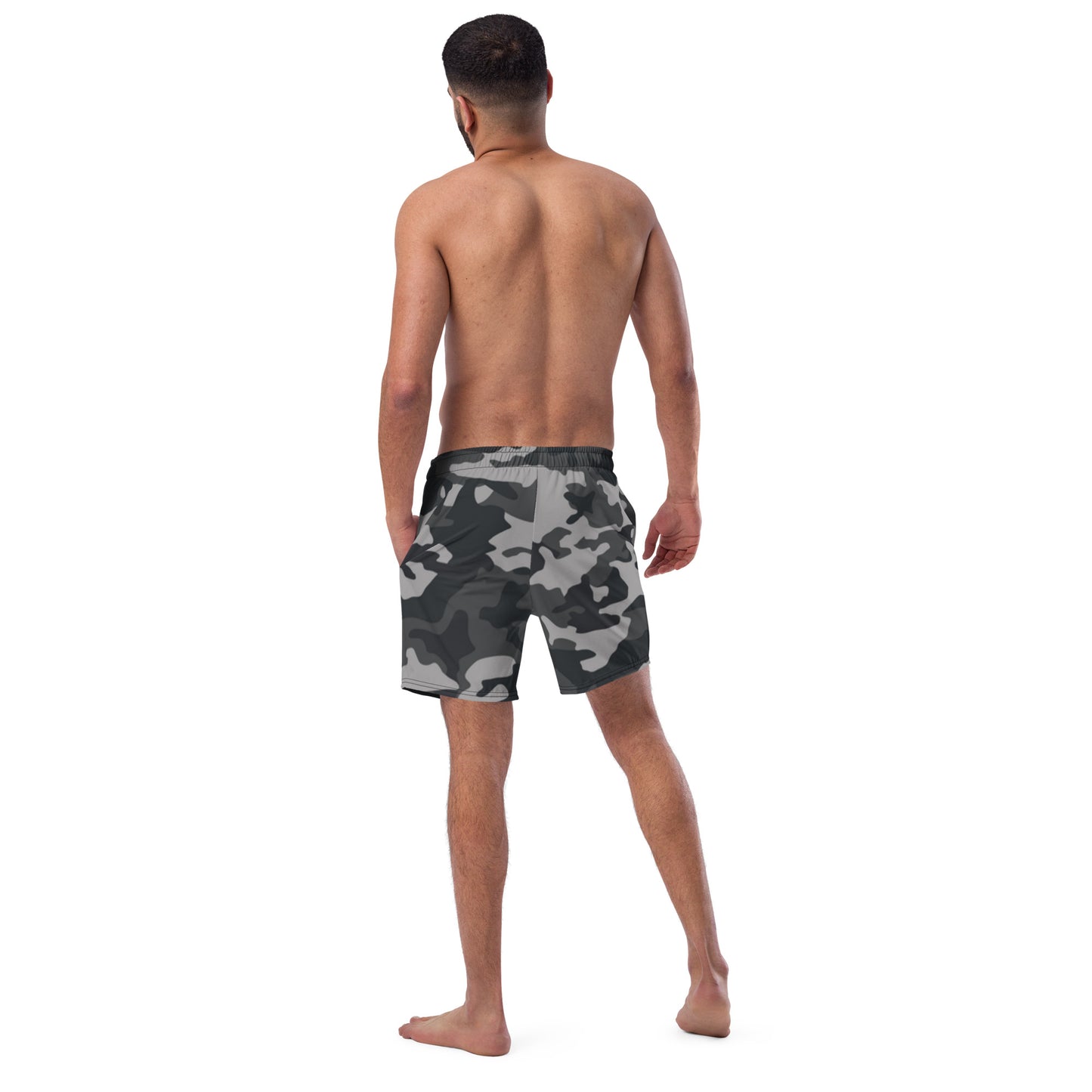 Luxe Soulstar Men's Grey Camo Swim Trunks