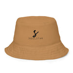 Luxe Soulstar Neutral Abstract Reversible Bucket Hat