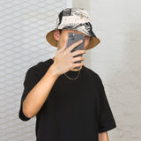 Luxe Soulstar Neutral Abstract Reversible Bucket Hat