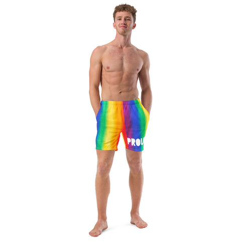 Men's Proud AF Rainbow Swim Trunks