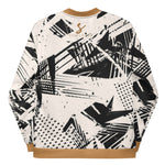 Luxe Soulstar Neutral Abstract Bomber Jacket