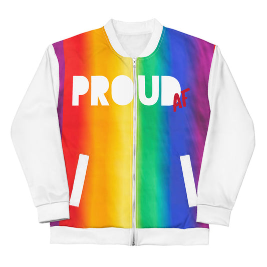 Proud AF Rainbow Unisex Bomber Jacket