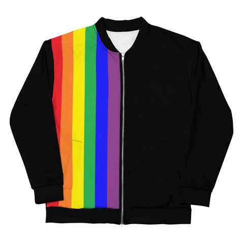 Rainbow Stripes Unisex Bomber Jacket