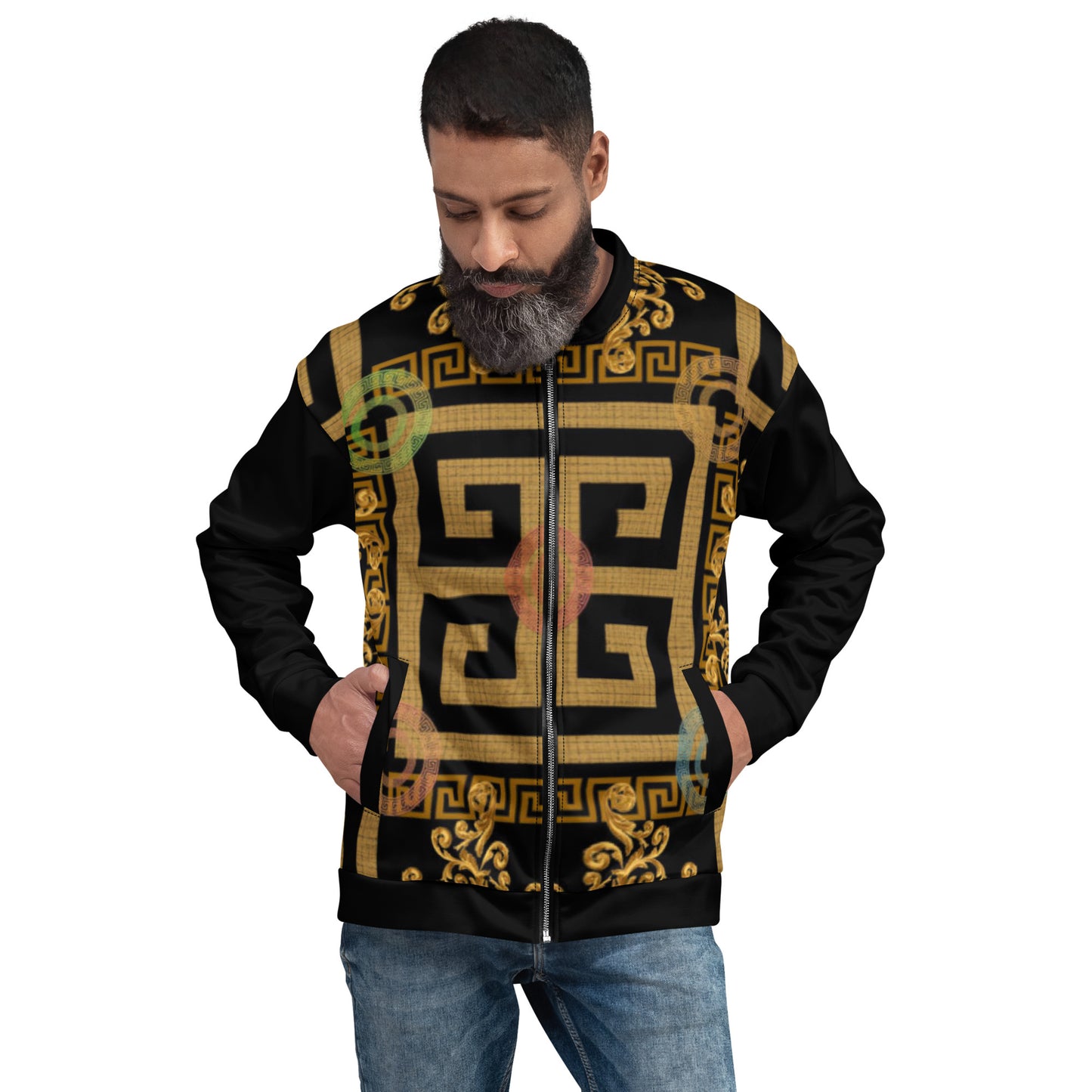 Soulstar 1984 Baroque Pattern Unisex Bomber Jacket