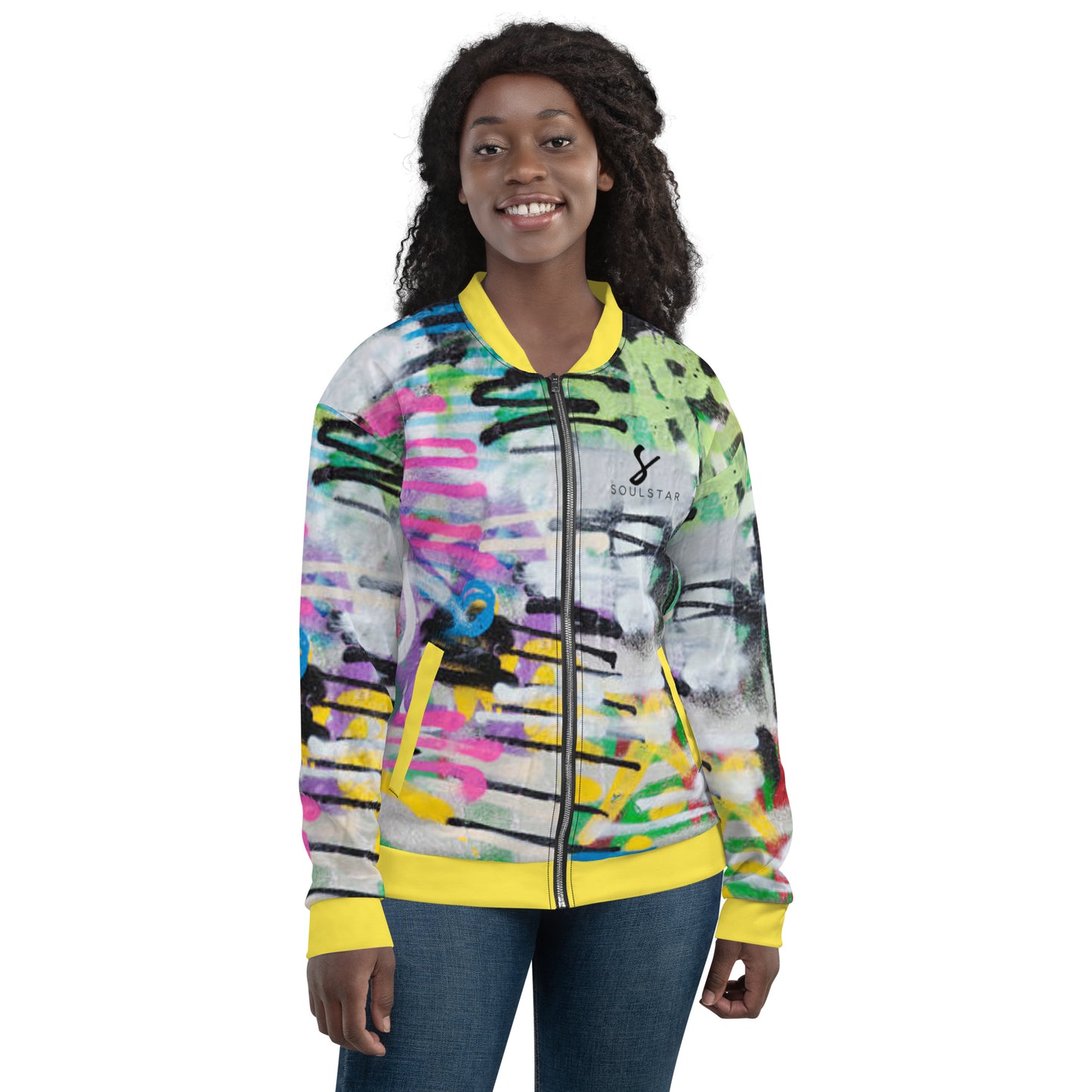 Luxe Soulstar Unisex Graffiti Fashion Bomber Jacket