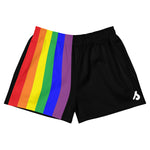 Rainbow Stripes Unisex Athletic Short Shorts