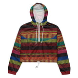 Luxe Soulstar African Stripes Women’s Cropped Windbreaker