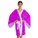 Luxe Soulstar Fuchsia Long Sleeve Kimono Robe