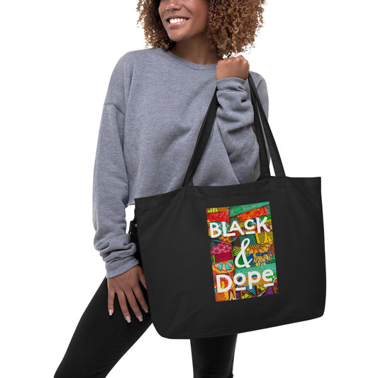 Black & Dope Large Organic Tote Bag