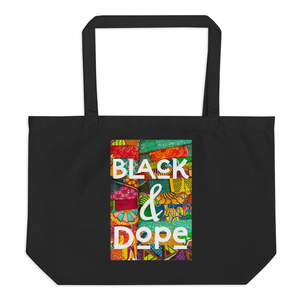 Black & Dope Large Organic Tote Bag