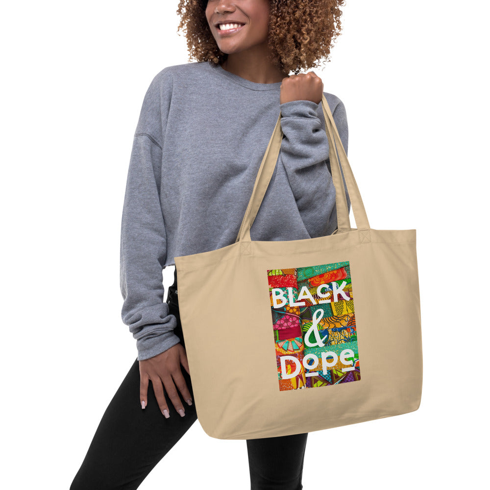 Black & Dope Large Organic Tote Bag