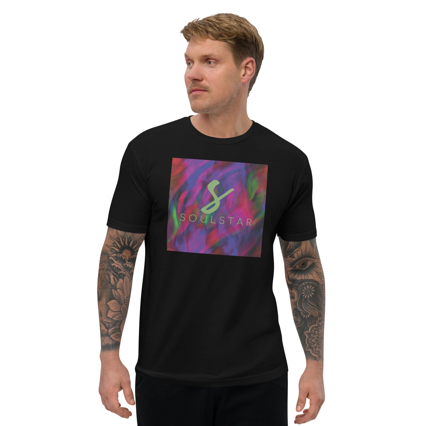 Luxe Soulstar Men's Fitted Watercolor Graphic T-Shirt