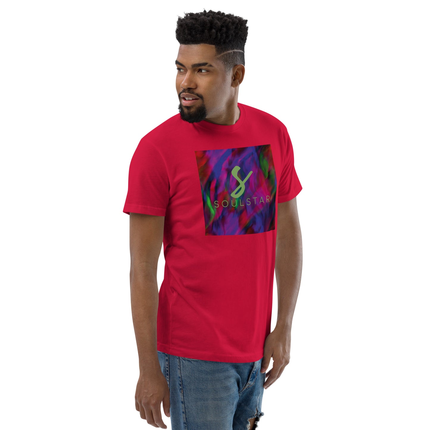 Luxe Soulstar Men's Fitted Watercolor Graphic T-Shirt