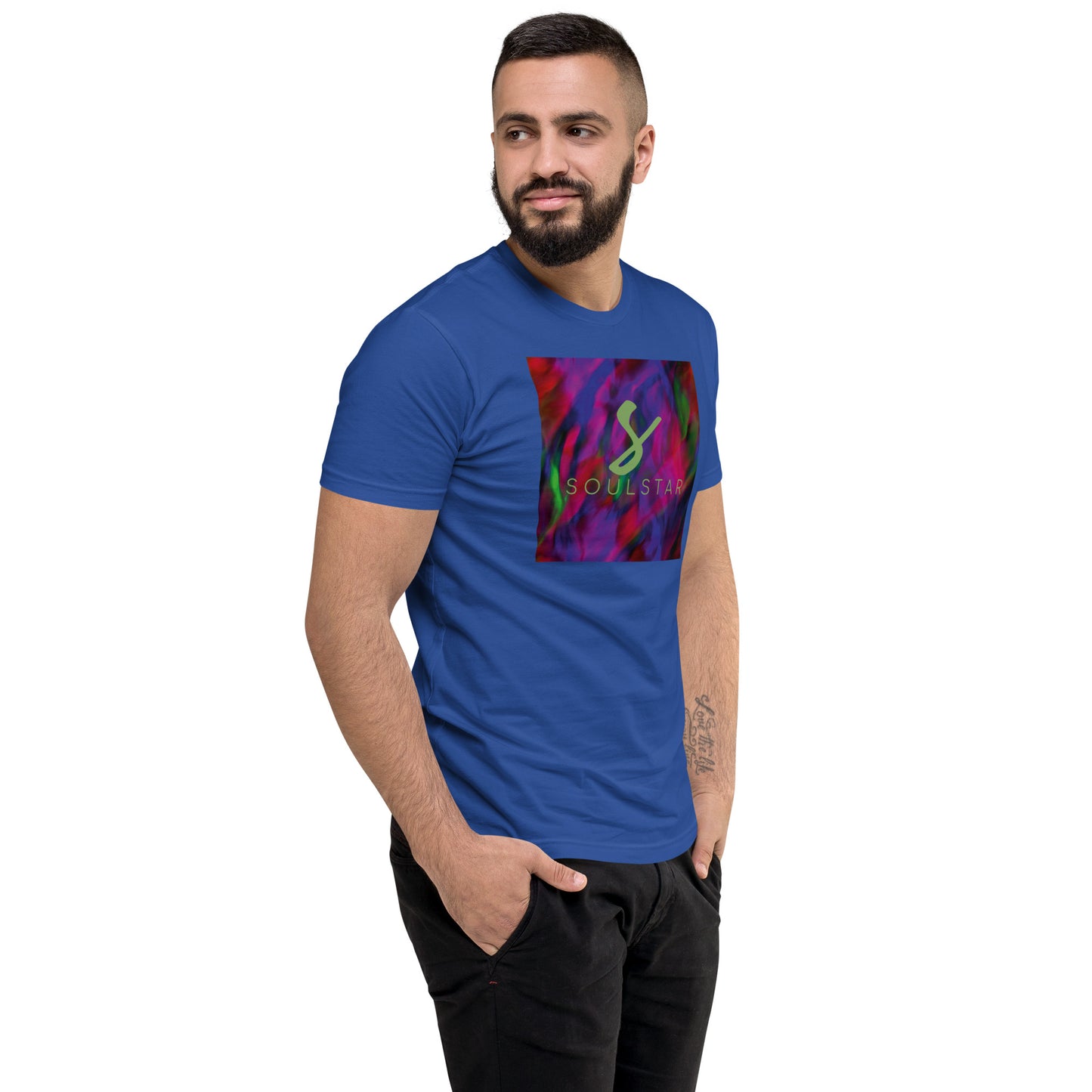 Luxe Soulstar Men's Fitted Watercolor Graphic T-Shirt