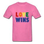 LOVE WINS Adult T-Shirt - hot pink