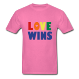 LOVE WINS Adult T-Shirt - hot pink