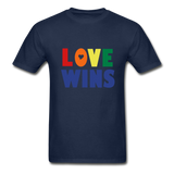 LOVE WINS Adult T-Shirt - navy