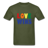 LOVE WINS Adult T-Shirt - military green