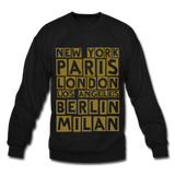 Fashion Capitals Crewneck Sweatshirt (Gold) - black