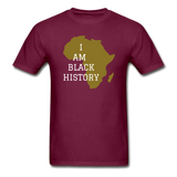I Am Black History Adult T-Shirt - burgundy