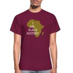 I Am Black History Adult T-Shirt - burgundy