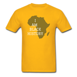 I Am Black History Adult T-Shirt - gold