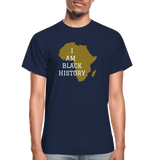 I Am Black History Adult T-Shirt - navy