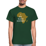 I Am Black History Adult T-Shirt - forest green