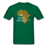 I Am Black History Adult T-Shirt - bottlegreen