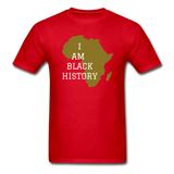 I Am Black History Adult T-Shirt - red