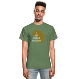 I Am Black History Adult T-Shirt - military green