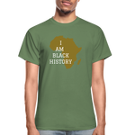 I Am Black History Adult T-Shirt - military green