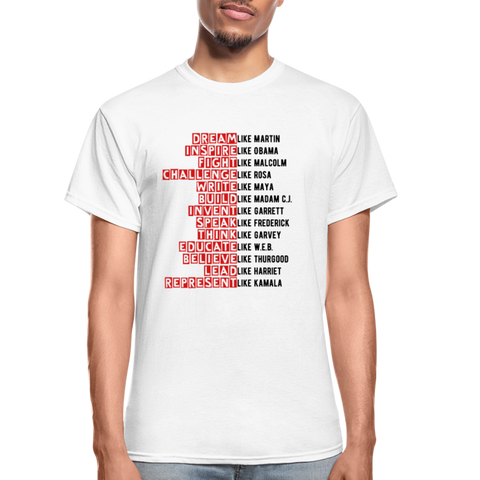 Black Excellence in History Adult T-Shirt - white