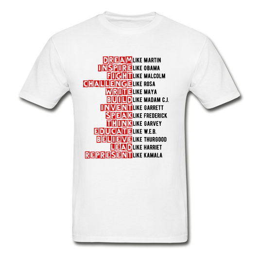 Black Excellence in History Adult T-Shirt - white